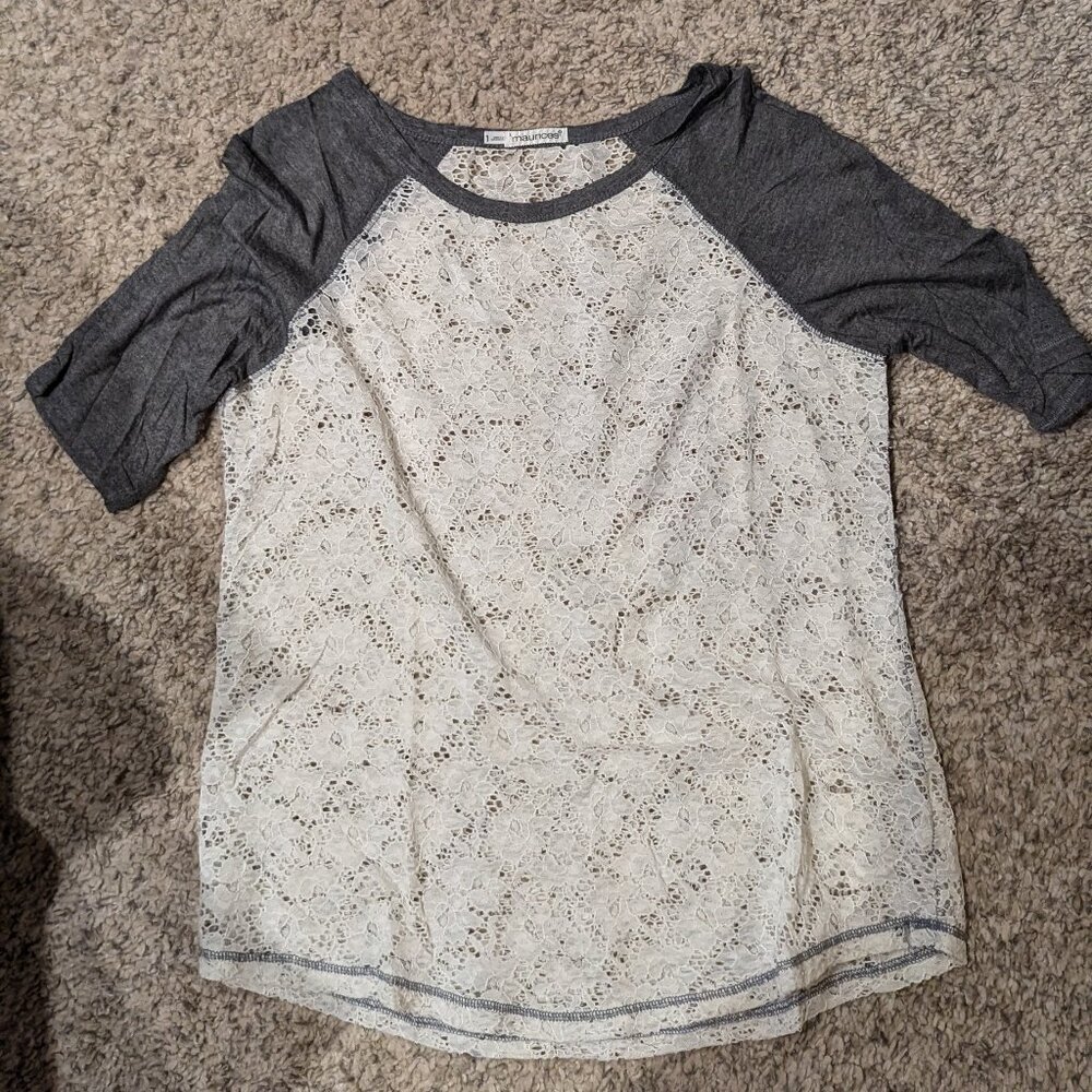 Maurices Lace Baseball Tshirt Size 1